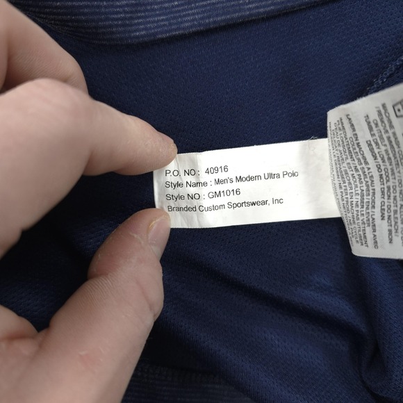 West Virginia Mountaineers Polo Shirt Mens L Blue NCAA Golf Nike DriFit Blade - Picture 8 of 12